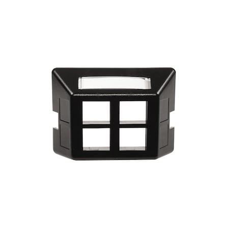 Hubbell Premise Wiring 4-PORT FACEPLATE UNLOADED, FOR MODULAR FURNITURE, BLACK FP4BK